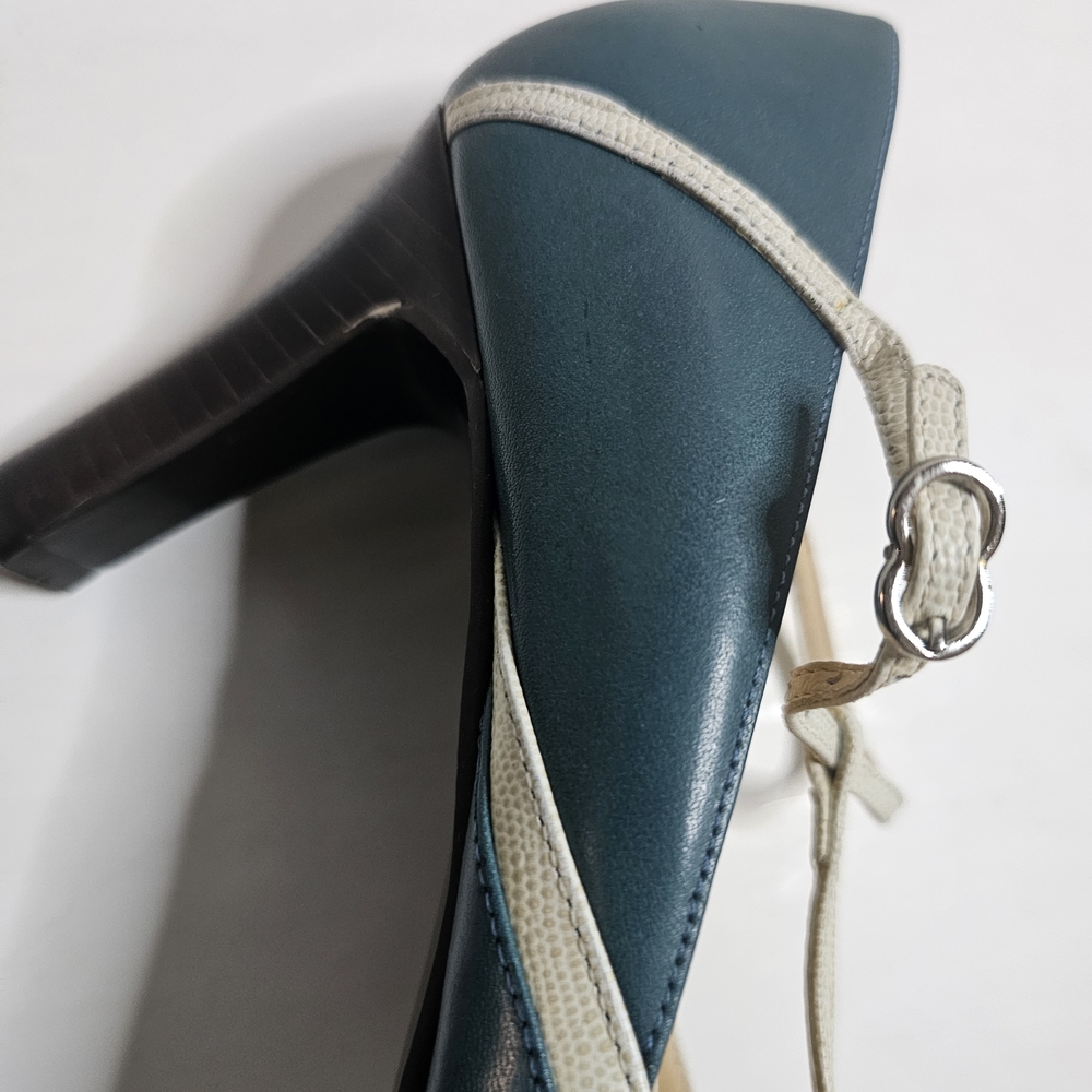 LOFT Women's Teal and Beige T-Strap Flats - Picture 10 of 15